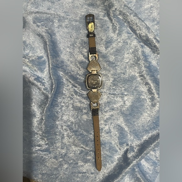 Geneva Quartz Women’s Wrist Watch Brown Leather Band Length 8.75” Square Face - Picture 5 of 8